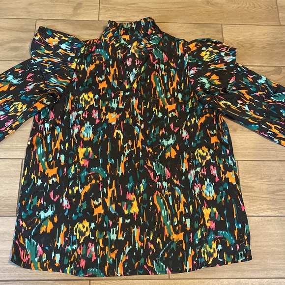 Black/Multi-colored Ruffled Long Sleeve - Picture 5 of 5